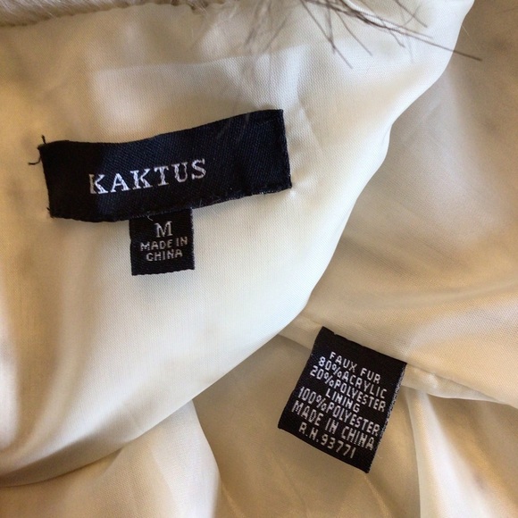 Kaktus Womens Cream/Brown Faux Fur Open Front Vest Size Medium - Picture 8 of 8